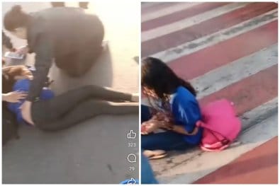 Estudantes são atropeladas na faixa de pedestres em frente de escola em Várzea Grande
