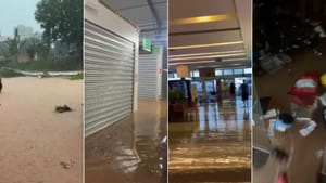 Shopping Popular em Cuiabá fica completamente alagado e comerciantes relatam prejuízos