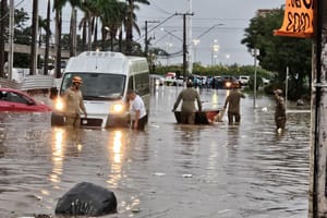 Chuva intensa derrubou árvores, alagou ruas e invadiu residências em Cuiabá