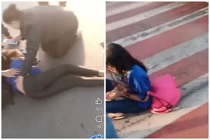 Estudantes são atropeladas em faixa de pedestres na frente de escola em Várzea Grande